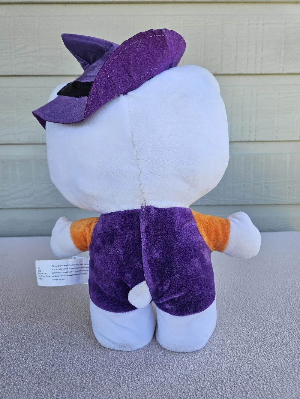 Gemmy Halloween Hello Kitty Cat Animated Side Stepper Purple Witch Plush 12